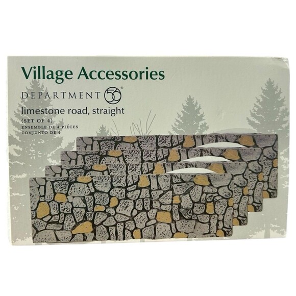 Dept 56 Village Accessories Limestone Road Straight 4 Pc Set #6007687 - Picture 7 of 7